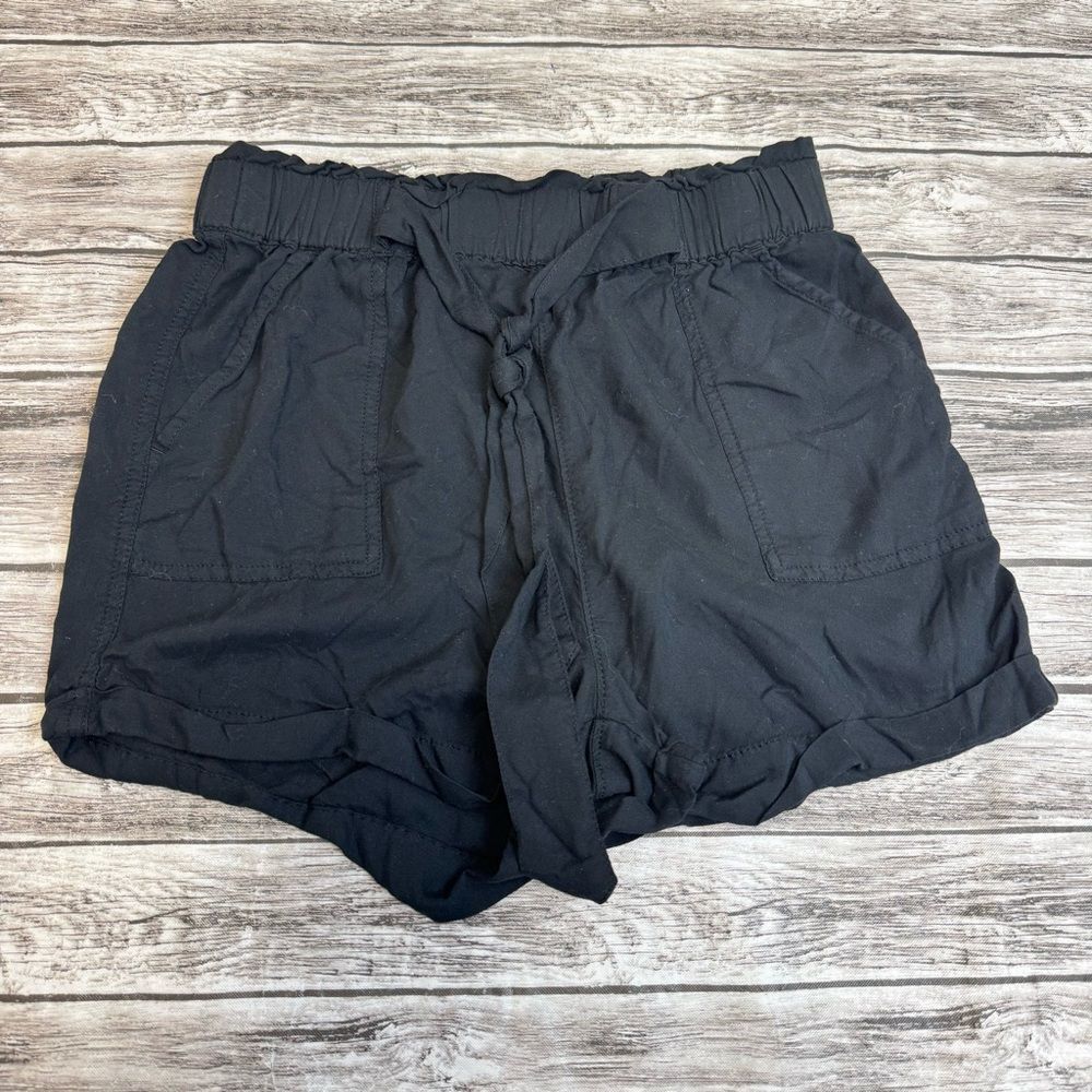 SO Women’s Black Pull On Shorts Elastic Waist Cuffed Casual Summer S